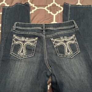 Women's Blue Jeans with Embroidered Pockets